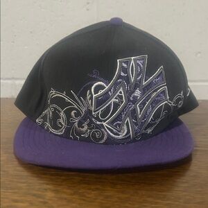 New Era Black and Purple NYY Hat